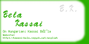 bela kassai business card